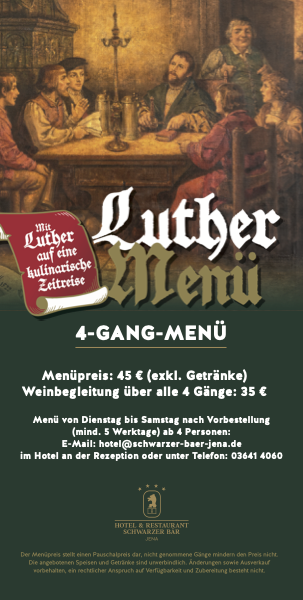 Vorderseite des Flyers zum Luthermenü 2026